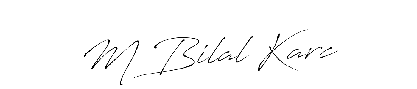 Design your own signature with our free online signature maker. With this signature software, you can create a handwritten (Antro_Vectra) signature for name M Bilal Karcı. M Bilal Karcı signature style 6 images and pictures png