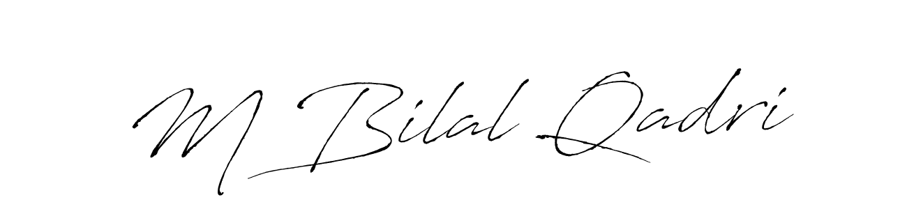 The best way (Antro_Vectra) to make a short signature is to pick only two or three words in your name. The name M Bilal Qadri include a total of six letters. For converting this name. M Bilal Qadri signature style 6 images and pictures png