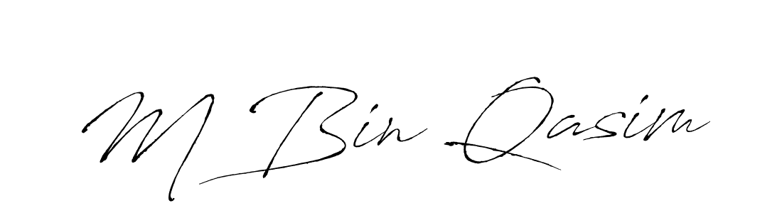 Design your own signature with our free online signature maker. With this signature software, you can create a handwritten (Antro_Vectra) signature for name M Bin Qasim. M Bin Qasim signature style 6 images and pictures png