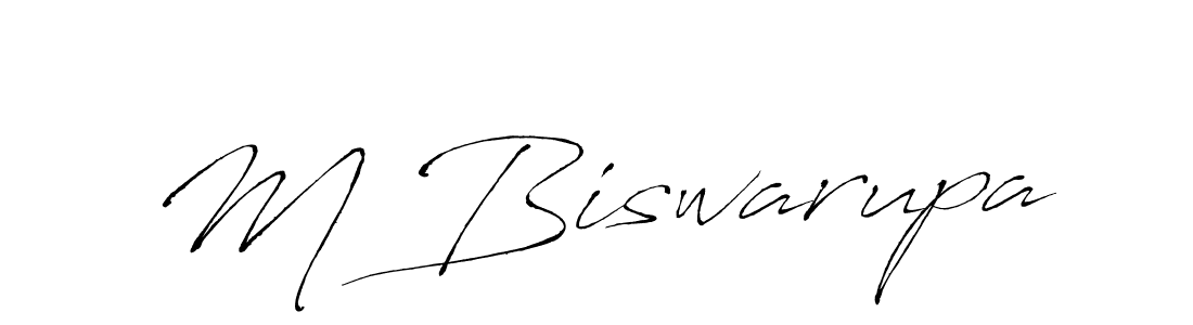 Make a beautiful signature design for name M Biswarupa. With this signature (Antro_Vectra) style, you can create a handwritten signature for free. M Biswarupa signature style 6 images and pictures png