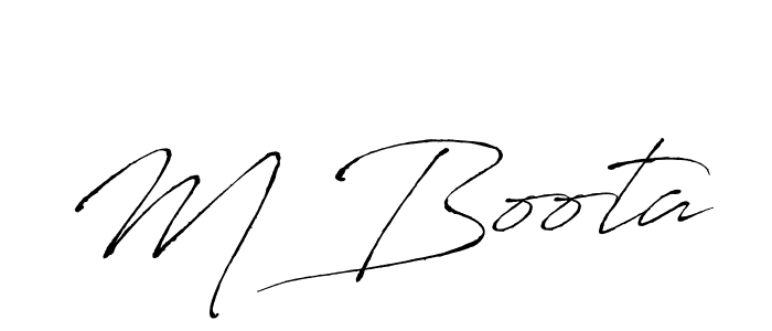 Make a beautiful signature design for name M Boota. With this signature (Antro_Vectra) style, you can create a handwritten signature for free. M Boota signature style 6 images and pictures png