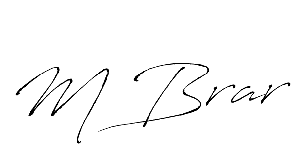 The best way (Antro_Vectra) to make a short signature is to pick only two or three words in your name. The name M Brar include a total of six letters. For converting this name. M Brar signature style 6 images and pictures png