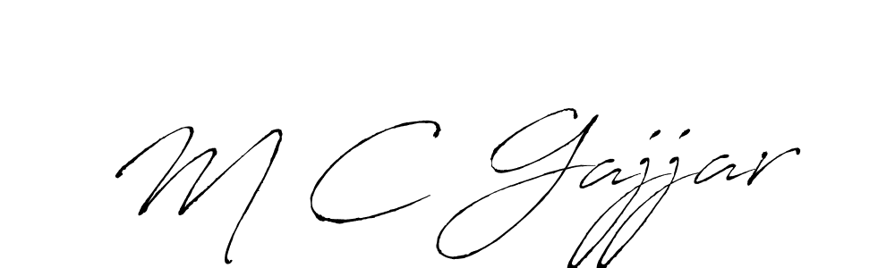 Also we have M C Gajjar name is the best signature style. Create professional handwritten signature collection using Antro_Vectra autograph style. M C Gajjar signature style 6 images and pictures png