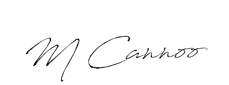 Design your own signature with our free online signature maker. With this signature software, you can create a handwritten (Antro_Vectra) signature for name M Cannoo. M Cannoo signature style 6 images and pictures png