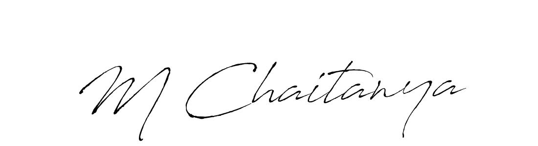 M Chaitanya stylish signature style. Best Handwritten Sign (Antro_Vectra) for my name. Handwritten Signature Collection Ideas for my name M Chaitanya. M Chaitanya signature style 6 images and pictures png