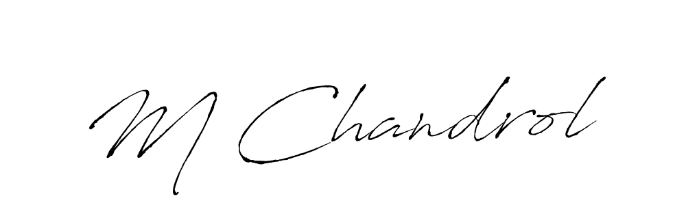 Antro_Vectra is a professional signature style that is perfect for those who want to add a touch of class to their signature. It is also a great choice for those who want to make their signature more unique. Get M Chandrol name to fancy signature for free. M Chandrol signature style 6 images and pictures png
