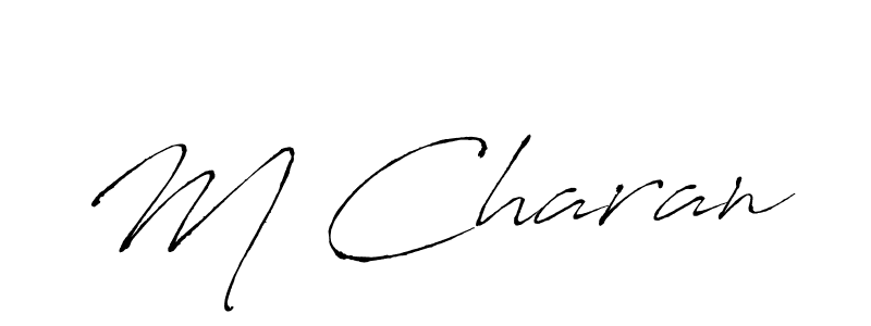 Create a beautiful signature design for name M Charan. With this signature (Antro_Vectra) fonts, you can make a handwritten signature for free. M Charan signature style 6 images and pictures png