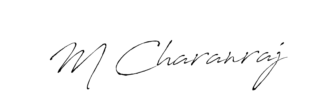 The best way (Antro_Vectra) to make a short signature is to pick only two or three words in your name. The name M Charanraj include a total of six letters. For converting this name. M Charanraj signature style 6 images and pictures png