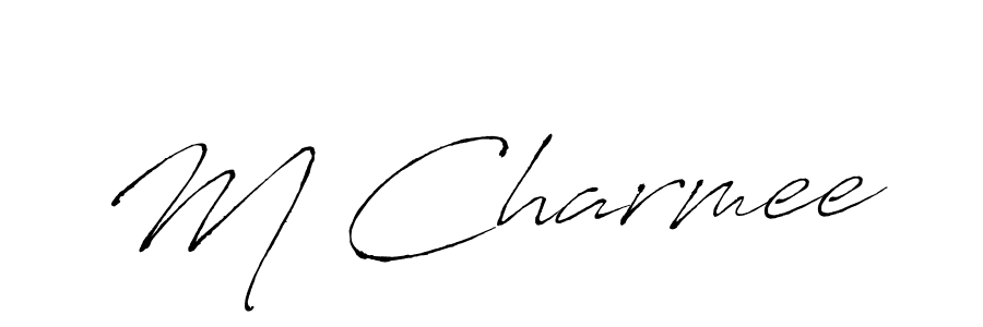 How to make M Charmee signature? Antro_Vectra is a professional autograph style. Create handwritten signature for M Charmee name. M Charmee signature style 6 images and pictures png