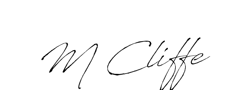 How to make M Cliffe name signature. Use Antro_Vectra style for creating short signs online. This is the latest handwritten sign. M Cliffe signature style 6 images and pictures png