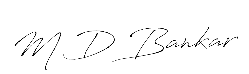 The best way (Antro_Vectra) to make a short signature is to pick only two or three words in your name. The name M D Bankar include a total of six letters. For converting this name. M D Bankar signature style 6 images and pictures png