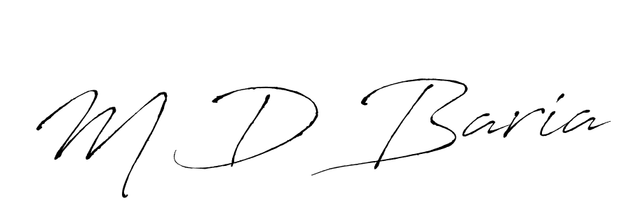 Design your own signature with our free online signature maker. With this signature software, you can create a handwritten (Antro_Vectra) signature for name M D Baria. M D Baria signature style 6 images and pictures png