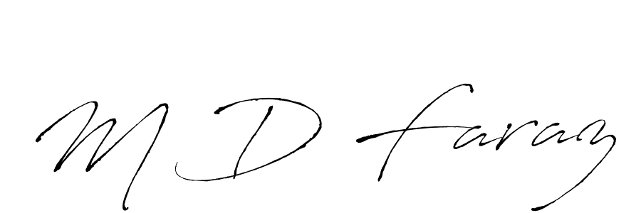 How to make M D Faraz name signature. Use Antro_Vectra style for creating short signs online. This is the latest handwritten sign. M D Faraz signature style 6 images and pictures png