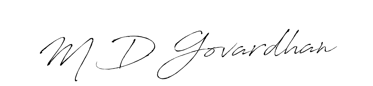 How to make M D Govardhan name signature. Use Antro_Vectra style for creating short signs online. This is the latest handwritten sign. M D Govardhan signature style 6 images and pictures png