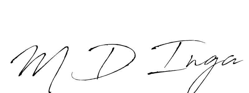 if you are searching for the best signature style for your name M D Inga. so please give up your signature search. here we have designed multiple signature styles  using Antro_Vectra. M D Inga signature style 6 images and pictures png