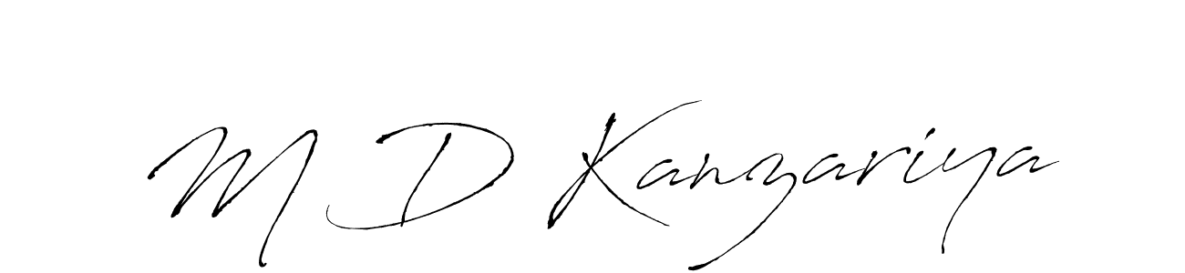Make a beautiful signature design for name M D Kanzariya. With this signature (Antro_Vectra) style, you can create a handwritten signature for free. M D Kanzariya signature style 6 images and pictures png