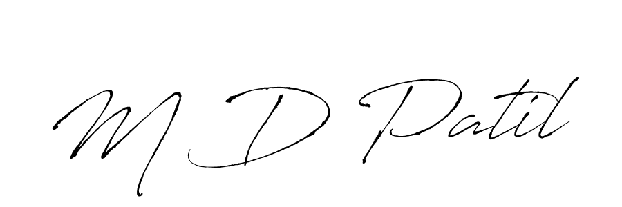 How to make M D Patil name signature. Use Antro_Vectra style for creating short signs online. This is the latest handwritten sign. M D Patil signature style 6 images and pictures png