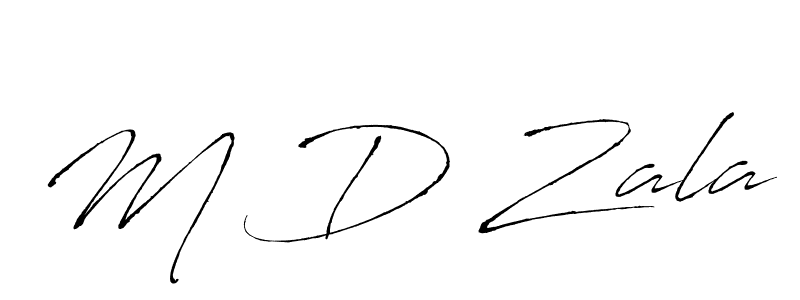 The best way (Antro_Vectra) to make a short signature is to pick only two or three words in your name. The name M D Zala include a total of six letters. For converting this name. M D Zala signature style 6 images and pictures png
