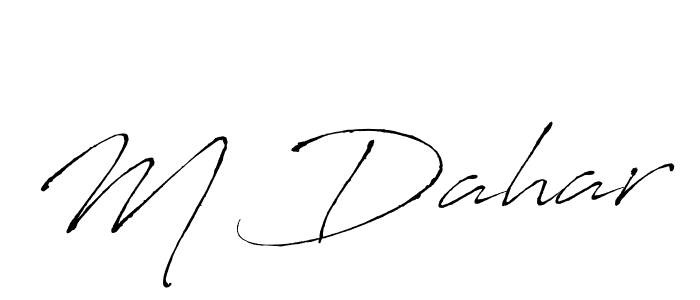 Create a beautiful signature design for name M Dahar. With this signature (Antro_Vectra) fonts, you can make a handwritten signature for free. M Dahar signature style 6 images and pictures png