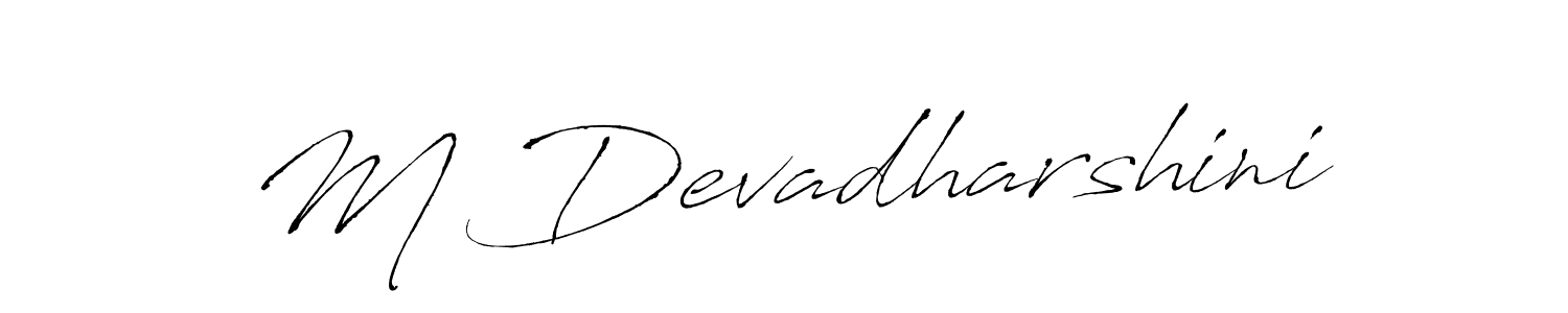 Antro_Vectra is a professional signature style that is perfect for those who want to add a touch of class to their signature. It is also a great choice for those who want to make their signature more unique. Get M Devadharshini name to fancy signature for free. M Devadharshini signature style 6 images and pictures png