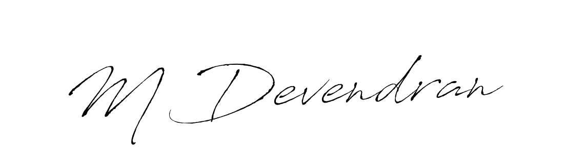 You can use this online signature creator to create a handwritten signature for the name M Devendran. This is the best online autograph maker. M Devendran signature style 6 images and pictures png