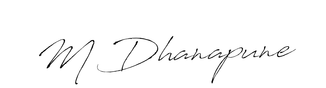 Use a signature maker to create a handwritten signature online. With this signature software, you can design (Antro_Vectra) your own signature for name M Dhanapune. M Dhanapune signature style 6 images and pictures png