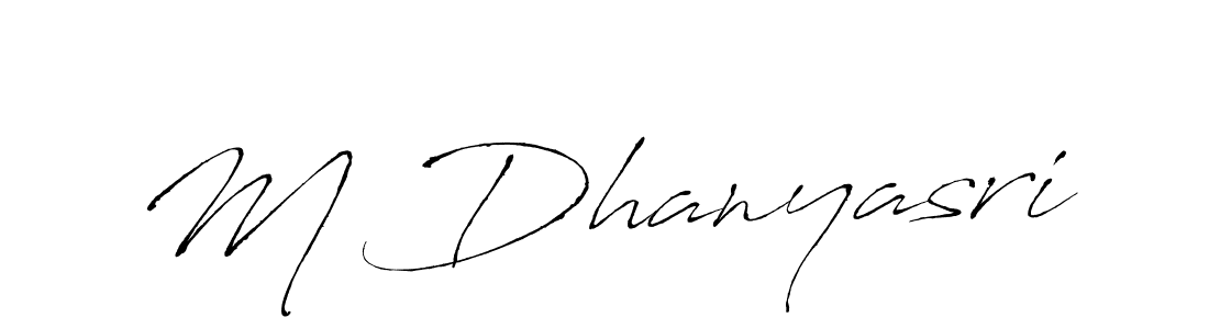 Use a signature maker to create a handwritten signature online. With this signature software, you can design (Antro_Vectra) your own signature for name M Dhanyasri. M Dhanyasri signature style 6 images and pictures png