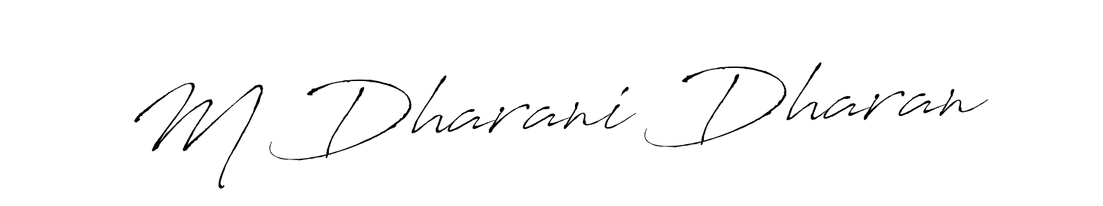 This is the best signature style for the M Dharani Dharan name. Also you like these signature font (Antro_Vectra). Mix name signature. M Dharani Dharan signature style 6 images and pictures png
