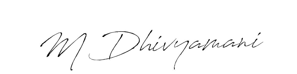 Use a signature maker to create a handwritten signature online. With this signature software, you can design (Antro_Vectra) your own signature for name M Dhivyamani. M Dhivyamani signature style 6 images and pictures png