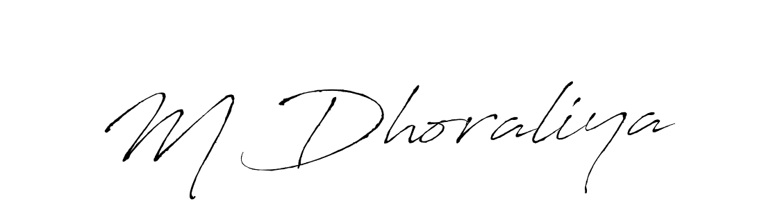 This is the best signature style for the M Dhoraliya name. Also you like these signature font (Antro_Vectra). Mix name signature. M Dhoraliya signature style 6 images and pictures png