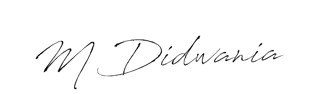 How to make M Didwania name signature. Use Antro_Vectra style for creating short signs online. This is the latest handwritten sign. M Didwania signature style 6 images and pictures png