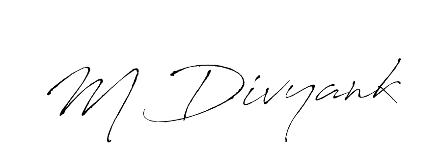 How to make M Divyank name signature. Use Antro_Vectra style for creating short signs online. This is the latest handwritten sign. M Divyank signature style 6 images and pictures png