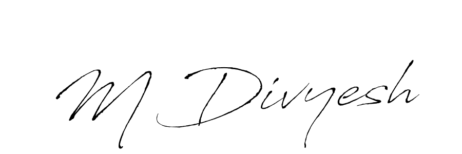 You should practise on your own different ways (Antro_Vectra) to write your name (M Divyesh) in signature. don't let someone else do it for you. M Divyesh signature style 6 images and pictures png