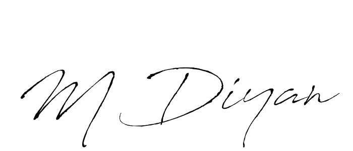 M Diyan stylish signature style. Best Handwritten Sign (Antro_Vectra) for my name. Handwritten Signature Collection Ideas for my name M Diyan. M Diyan signature style 6 images and pictures png