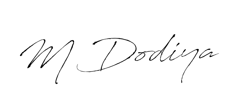 How to make M Dodiya signature? Antro_Vectra is a professional autograph style. Create handwritten signature for M Dodiya name. M Dodiya signature style 6 images and pictures png