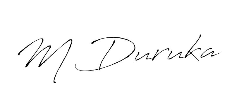 if you are searching for the best signature style for your name M Duruka. so please give up your signature search. here we have designed multiple signature styles  using Antro_Vectra. M Duruka signature style 6 images and pictures png