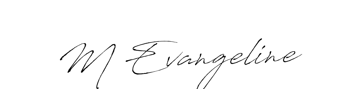 Design your own signature with our free online signature maker. With this signature software, you can create a handwritten (Antro_Vectra) signature for name M Evangeline. M Evangeline signature style 6 images and pictures png