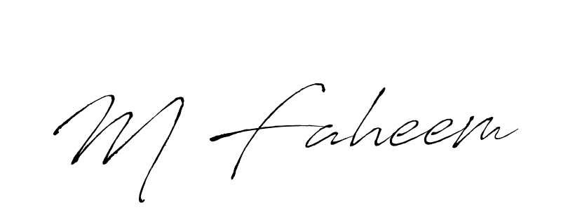 How to make M Faheem name signature. Use Antro_Vectra style for creating short signs online. This is the latest handwritten sign. M Faheem signature style 6 images and pictures png