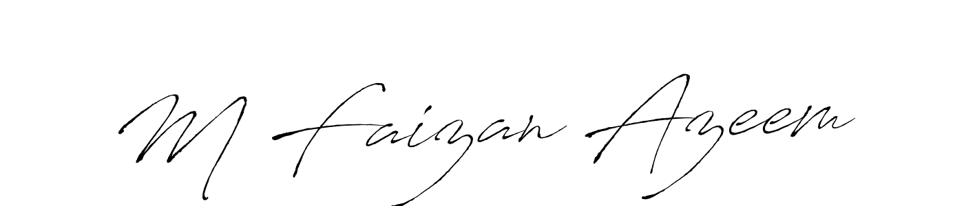 Create a beautiful signature design for name M Faizan Azeem. With this signature (Antro_Vectra) fonts, you can make a handwritten signature for free. M Faizan Azeem signature style 6 images and pictures png