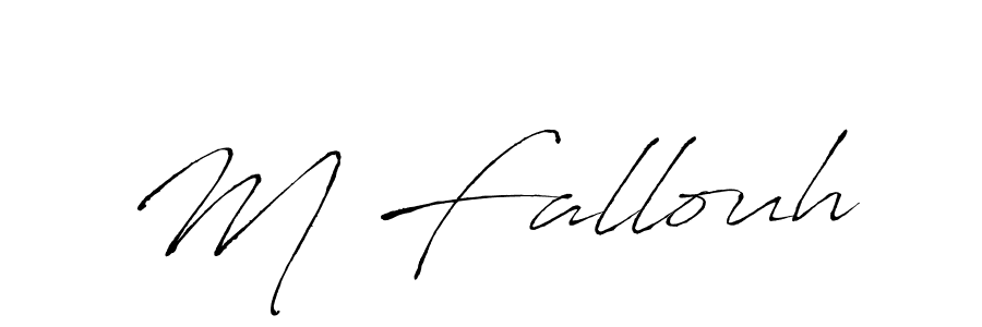 Also we have M Fallouh name is the best signature style. Create professional handwritten signature collection using Antro_Vectra autograph style. M Fallouh signature style 6 images and pictures png