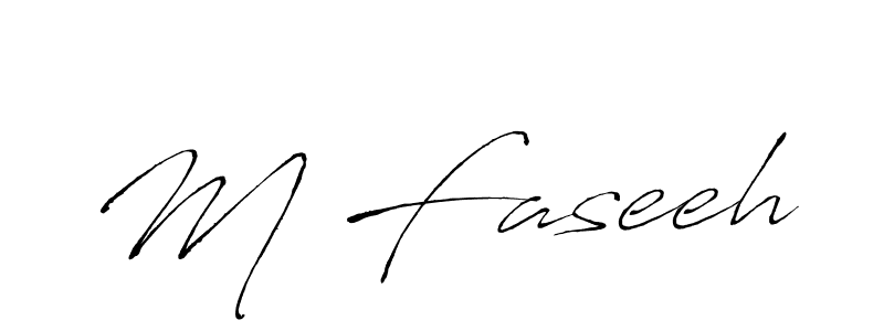 Make a beautiful signature design for name M Faseeh. With this signature (Antro_Vectra) style, you can create a handwritten signature for free. M Faseeh signature style 6 images and pictures png