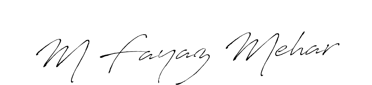 Use a signature maker to create a handwritten signature online. With this signature software, you can design (Antro_Vectra) your own signature for name M Fayaz Mehar. M Fayaz Mehar signature style 6 images and pictures png