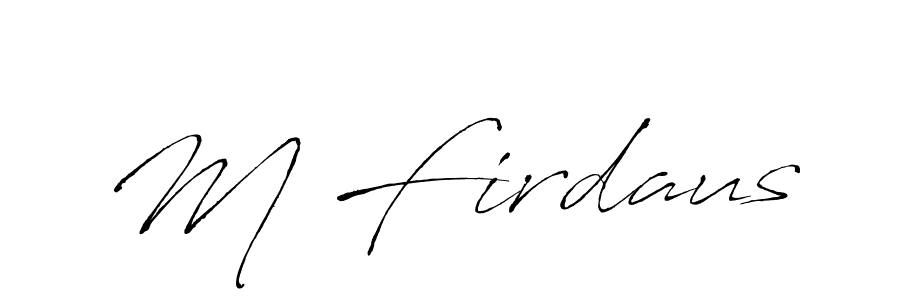 How to make M Firdaus name signature. Use Antro_Vectra style for creating short signs online. This is the latest handwritten sign. M Firdaus signature style 6 images and pictures png