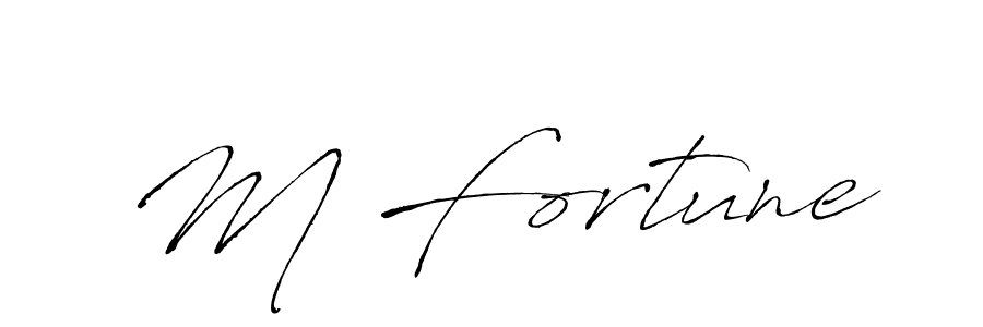 M Fortune stylish signature style. Best Handwritten Sign (Antro_Vectra) for my name. Handwritten Signature Collection Ideas for my name M Fortune. M Fortune signature style 6 images and pictures png