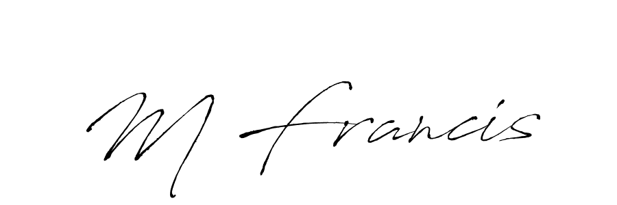 How to make M Francis name signature. Use Antro_Vectra style for creating short signs online. This is the latest handwritten sign. M Francis signature style 6 images and pictures png