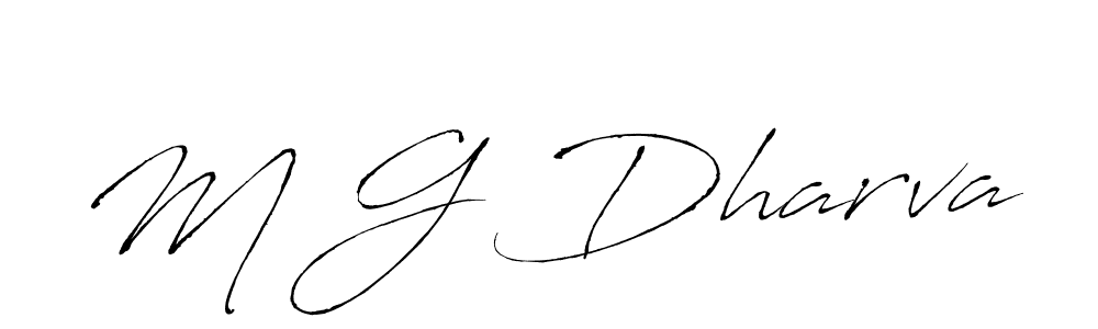 The best way (Antro_Vectra) to make a short signature is to pick only two or three words in your name. The name M G Dharva include a total of six letters. For converting this name. M G Dharva signature style 6 images and pictures png