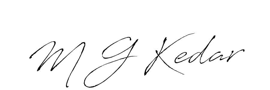 if you are searching for the best signature style for your name M G Kedar. so please give up your signature search. here we have designed multiple signature styles  using Antro_Vectra. M G Kedar signature style 6 images and pictures png