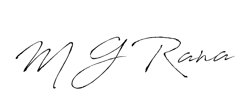 The best way (Antro_Vectra) to make a short signature is to pick only two or three words in your name. The name M G Rana include a total of six letters. For converting this name. M G Rana signature style 6 images and pictures png