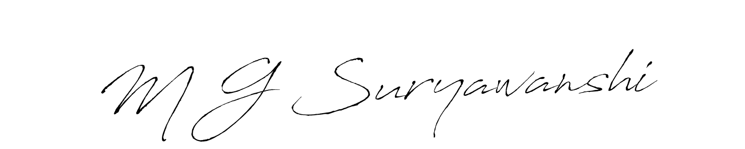 M G Suryawanshi stylish signature style. Best Handwritten Sign (Antro_Vectra) for my name. Handwritten Signature Collection Ideas for my name M G Suryawanshi. M G Suryawanshi signature style 6 images and pictures png