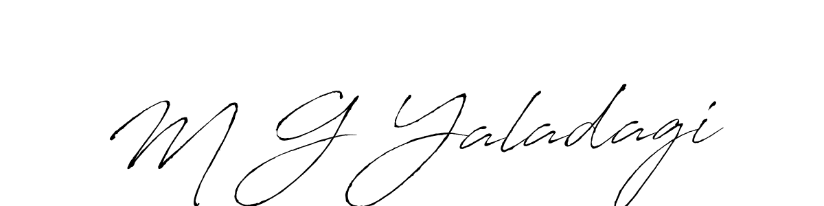 How to make M G Yaladagi name signature. Use Antro_Vectra style for creating short signs online. This is the latest handwritten sign. M G Yaladagi signature style 6 images and pictures png